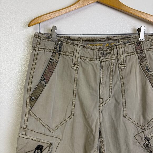 JetLag Shorts Mens 30 Khaki Cargo Utility Preppy Casual Relaxed Y2K Baggy 13" - Picture 6 of 10